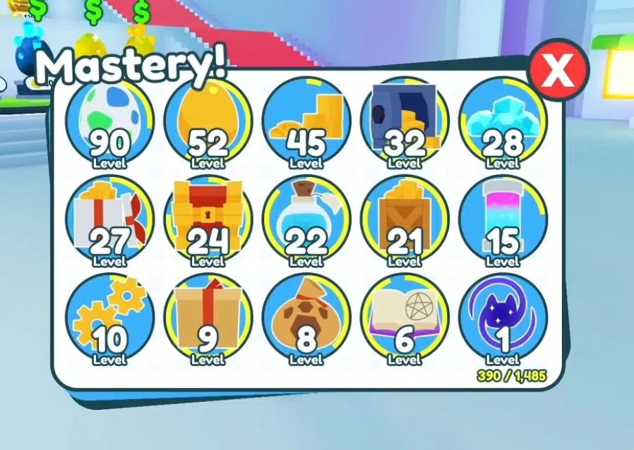 Mastery Menu Pet Simulator X